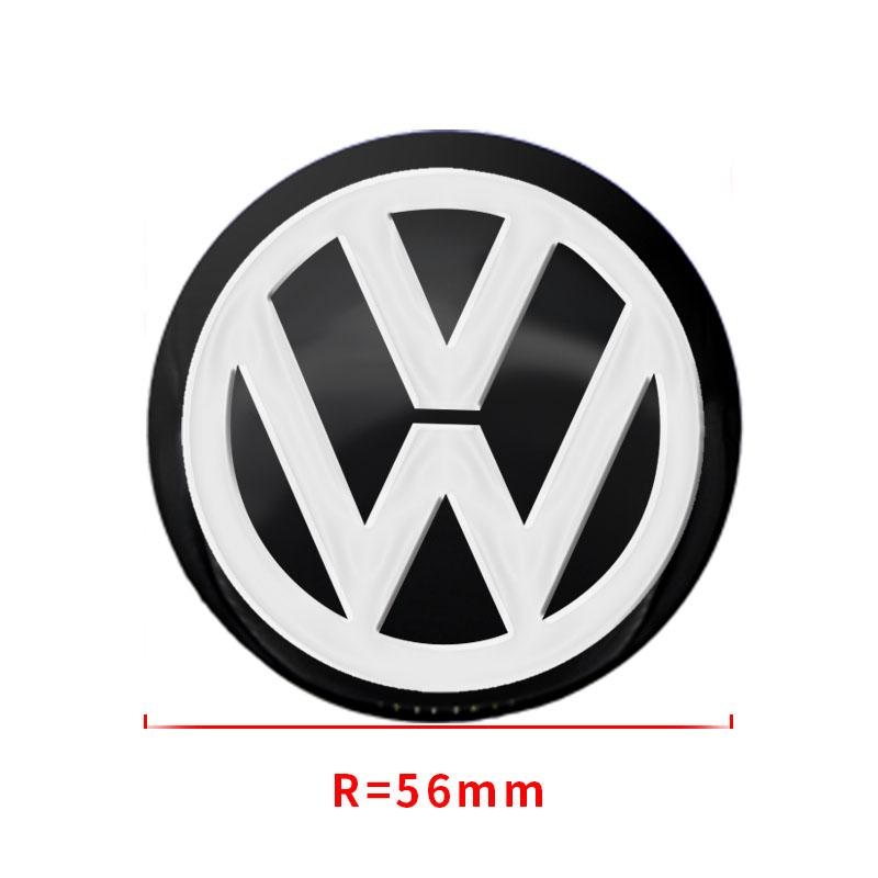 4 Pezzi 56mm Adesivi Ruote Auto Tappo Centrale Mozzo Emblema Auto Badge Decalcomania Per Volkswagen GTI R-Line R Polo T5 Golf Passat Scirocco