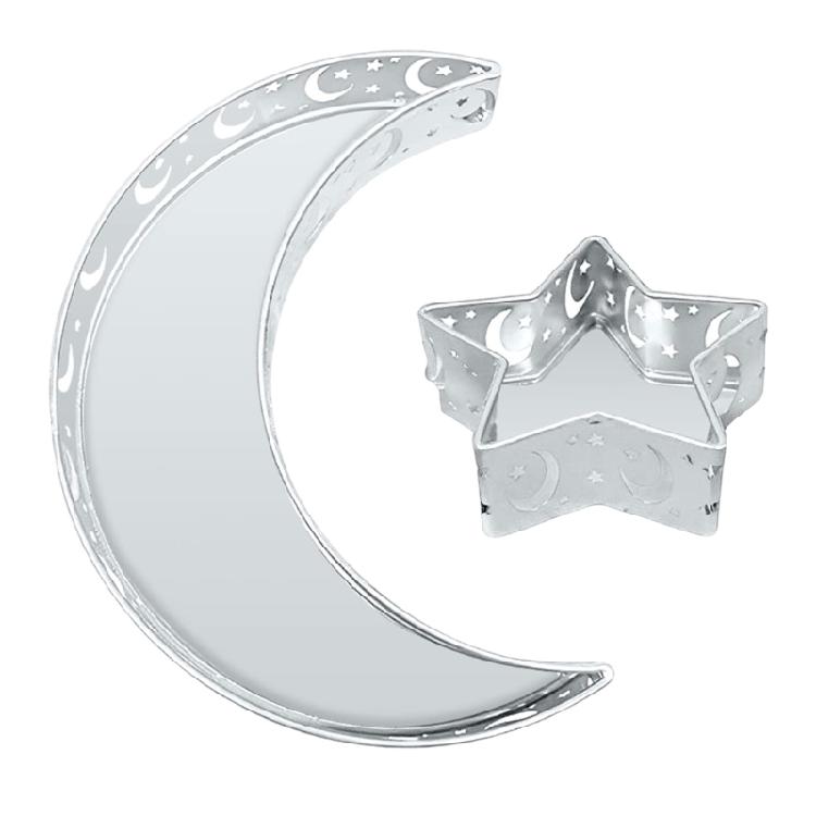 Moon and Star Dessert Stand Snacks Tray for Serving Cakes, Cupcake, and Fruits at Parties