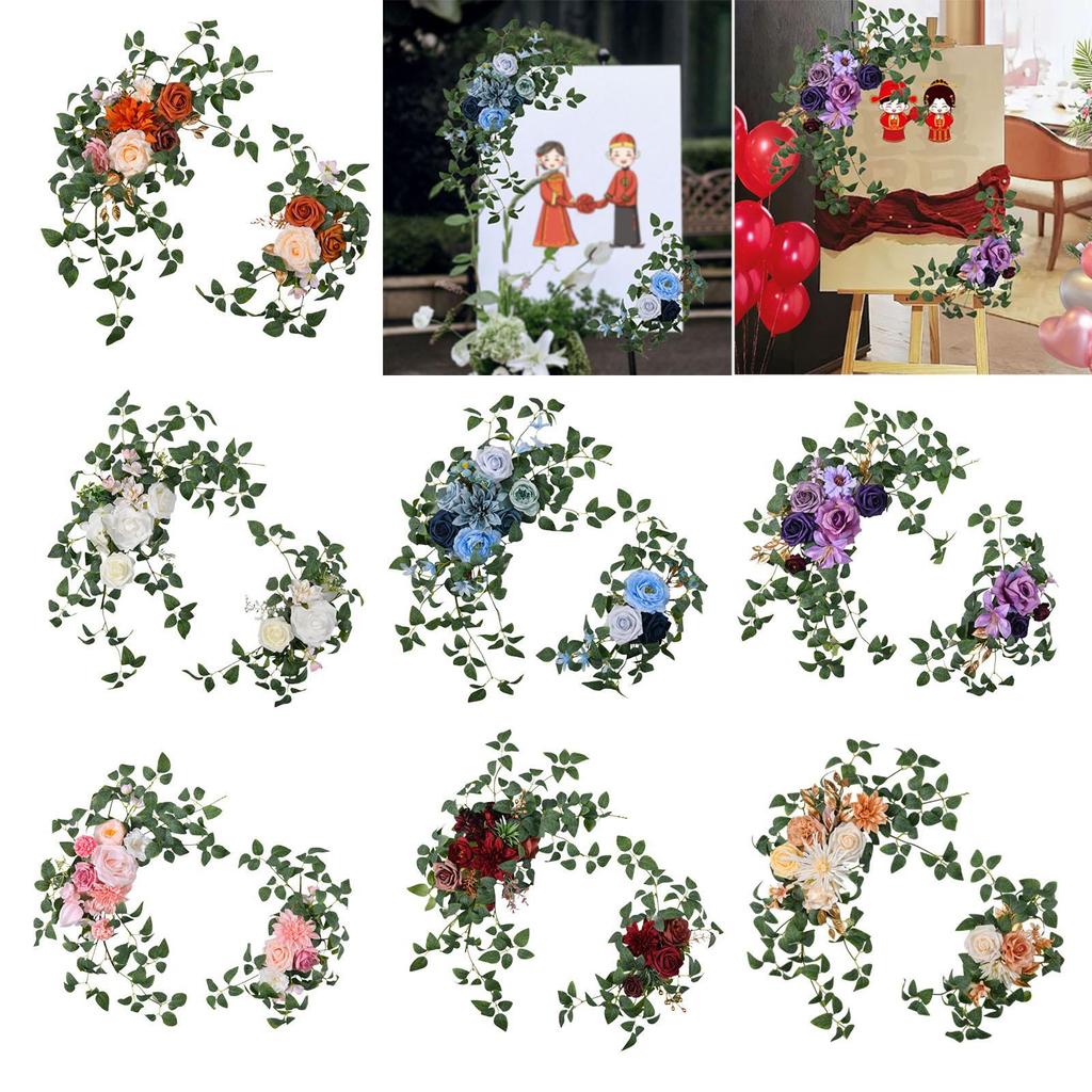 2Pcs Wedding Arch Flowers Beautiful Realistic Rustic Ornament Artificial Rose Flower for Window Home Ceremony Backdrop Party