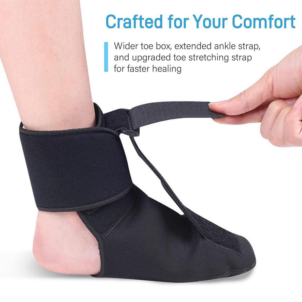 Plantar Fasciitis Night Splint Sock Adjustable Footrest (Medium)