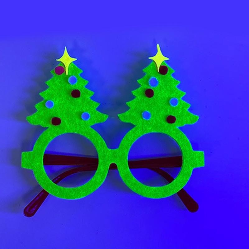 Novelties Funny Glasses,Christmas Glasses Frames Decorative Glasses Fluorescence Christmas Eyeglass Funny Christmas Glass