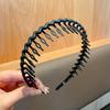 Elegant Solid Color Wave Hairbands For Women Trendy Toothed Non-slip Hair Combs Hair Accessories Girl Face Wash Sports Headbands