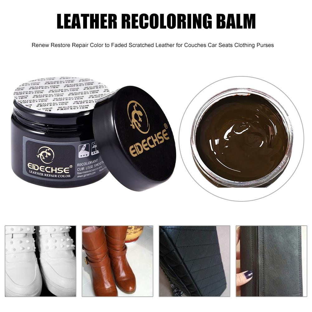 Leather Recoloring Balm Renew Restore Repair Color To Faded Scratched Leather for Couches Car Seats Clothing Purses 1.7 Oz