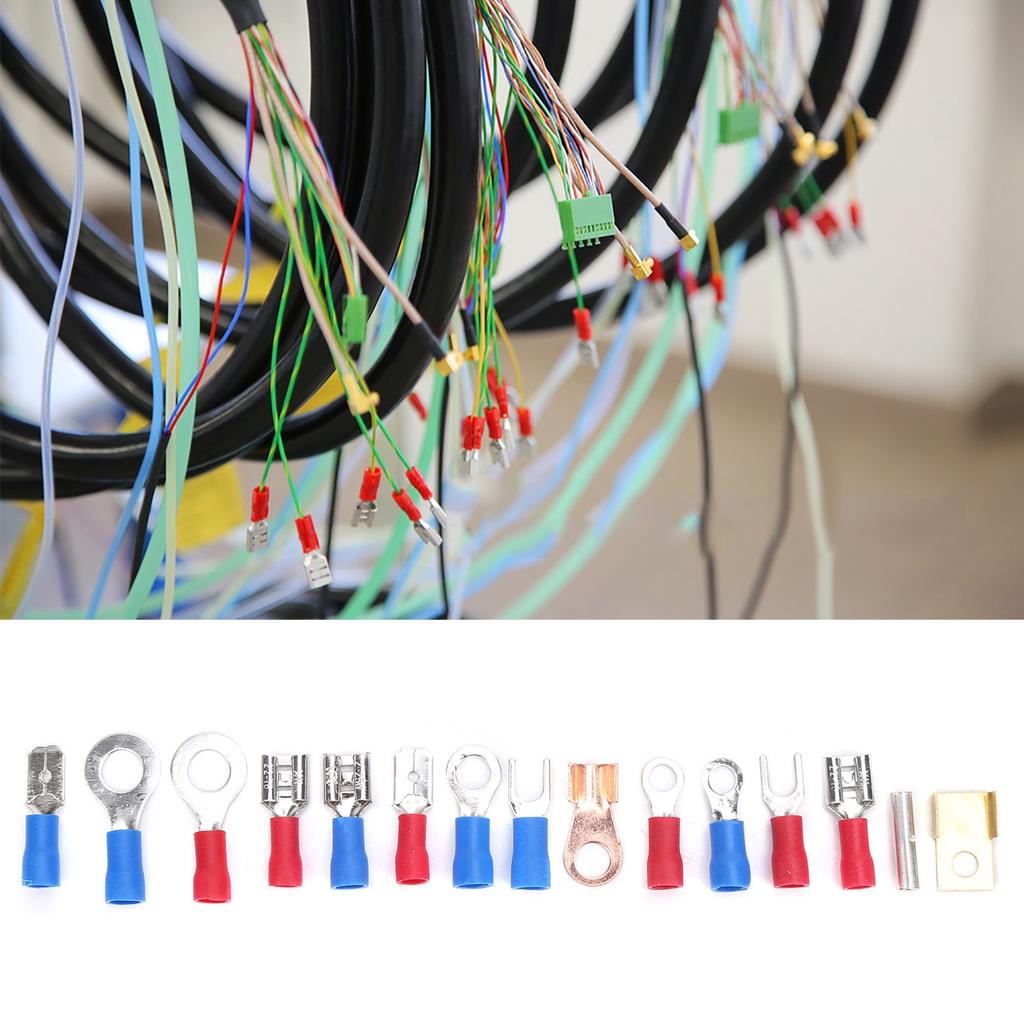 300Pcs Round Pre Insulated Cold Pressed Terminals Electrical Wire Terminal Connector