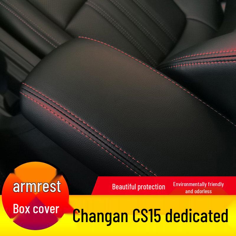 Compatible with 2016-2022 Changan CS15: Leather Armrest Box Cover & Protective Handrest Cover