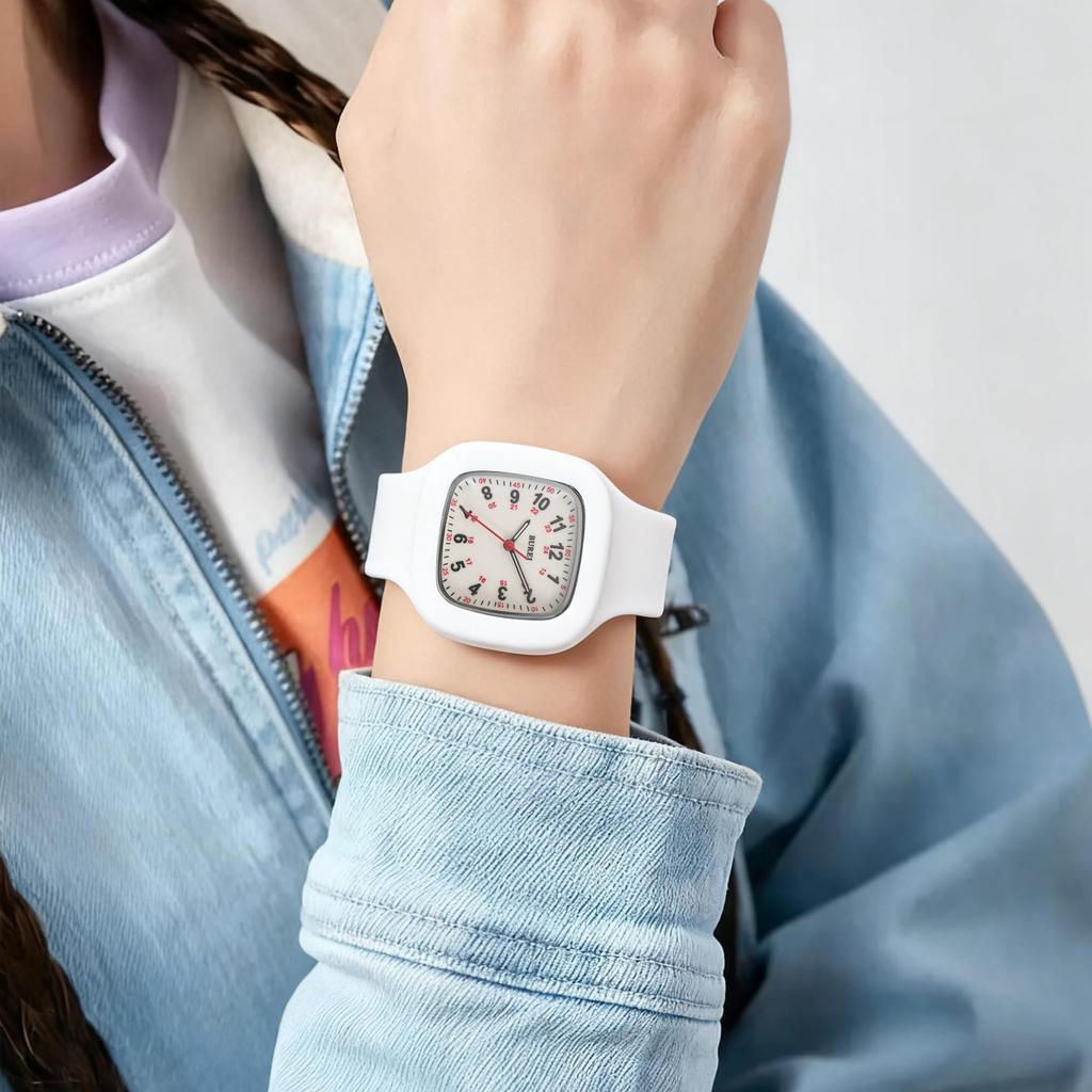 BUREI Analog Quartz Watch with Waterproof Luminous Display and Square Popular and Stylish Nurse Watch for and Medical A Great Gift for Nurses Women's
