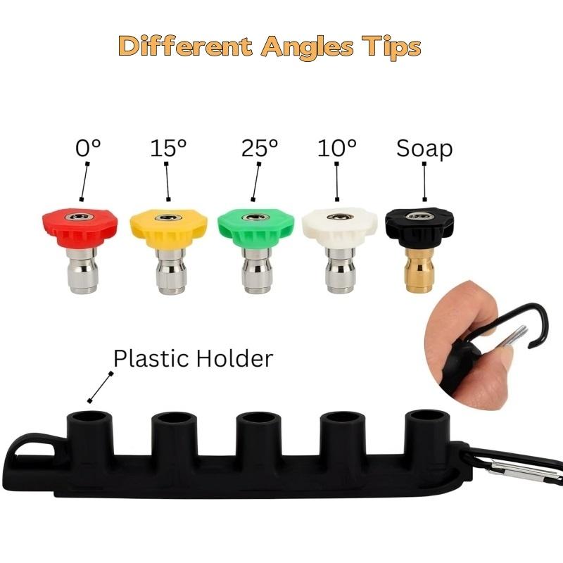 Graffiti Høytrykksspyler Kort Pistol m/ 5 Hurtigkoblings-Dyser M22-14mm