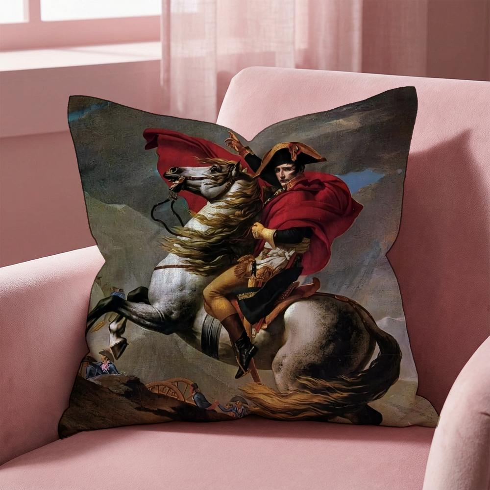 Rider Horse Painting Cushion Cover Multi-Scene Pillow Cover for Home & Car - Reversible, Soft & Durable for Daily Use