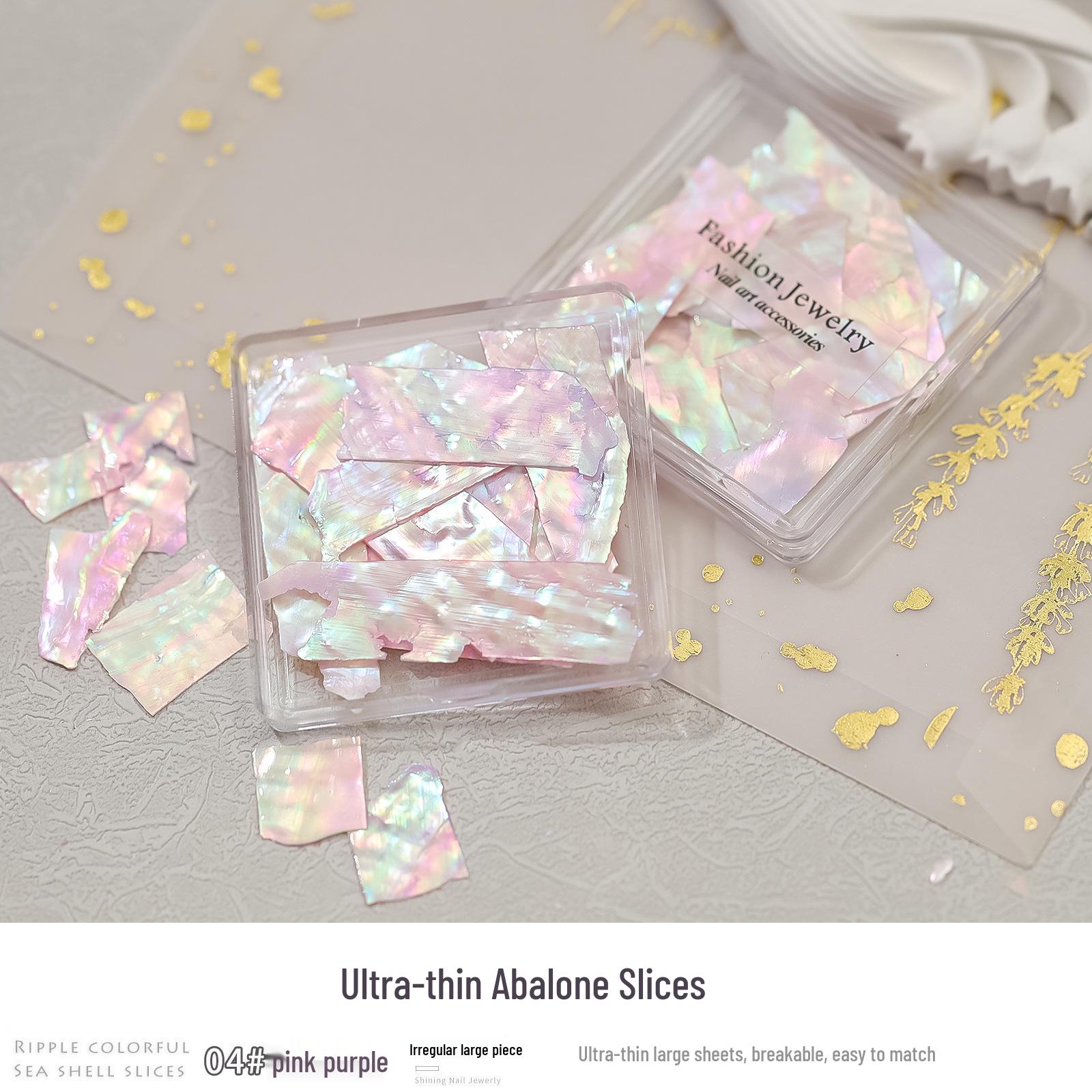 Iridescent Nail Art Shell Flakes: Ultra-Thin, Easy to Break, Large Natural Abalone Pieces