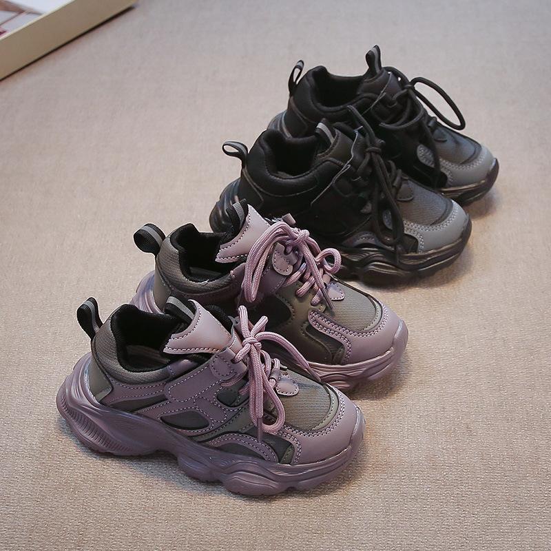 Spring and autumn new non-slip children's dad shoes girls sports shoes fashion middle and older children's girls running shoes