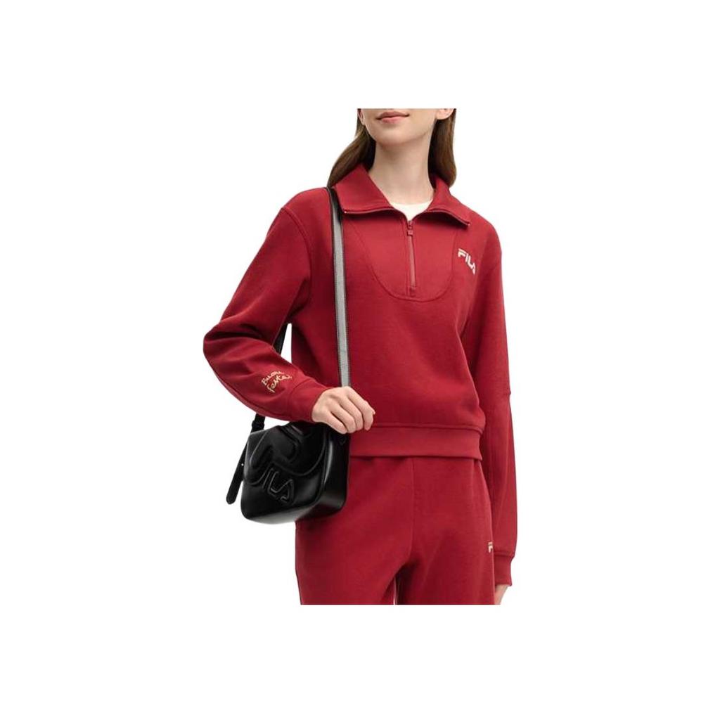 New FILA ORIGINALE Sweatshirt Women's Rhythm Red F11W519217F-PK