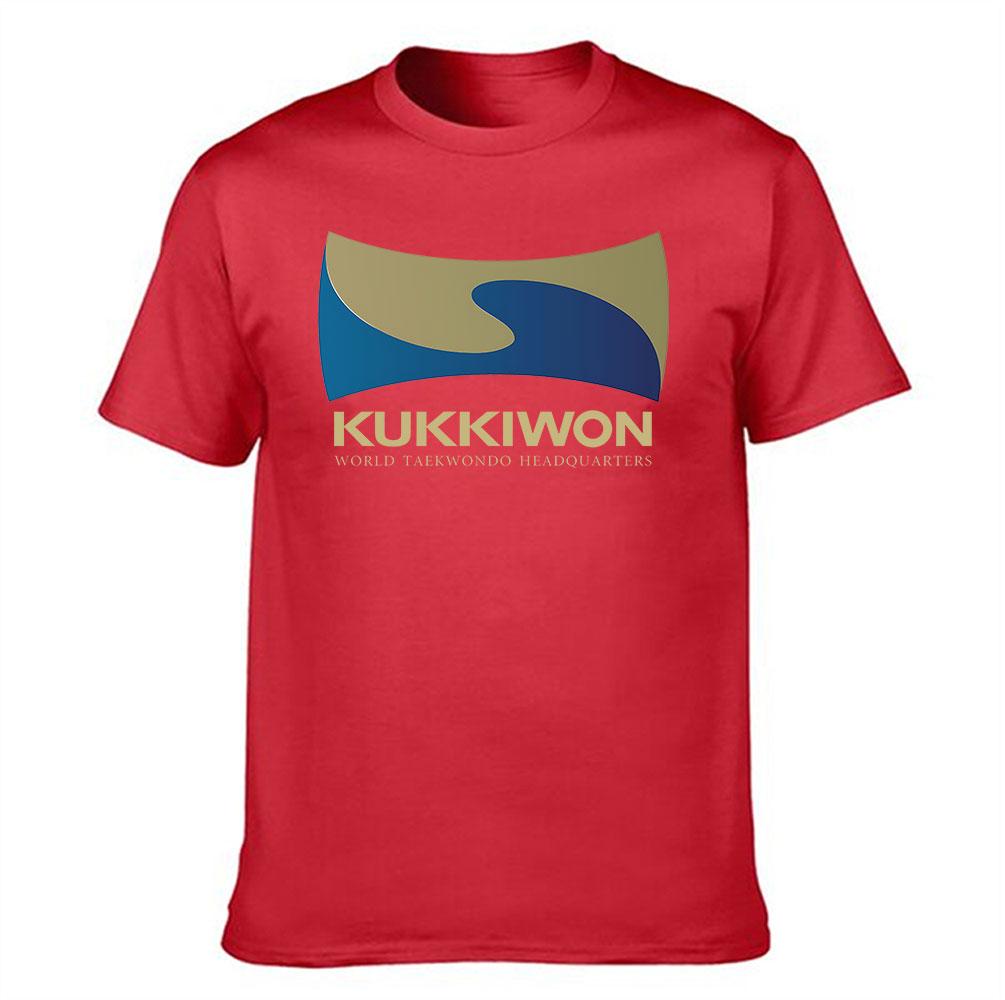 Mens Cotton TShirt Kukkiwon World Taekwondo Headquarters Print Casual Short Sleeve Tee for Martial Arts Fans S