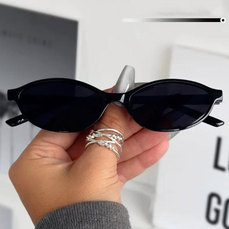 4pcs Small Frame Elliptical Sunglasses Women Multi Color UV400 Protective Glasses Casual Design