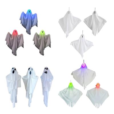 Lighted Up Hanging Ghosts for Halloween Party Decorations Scary and Fun Halloween Party Yard Tree Decor