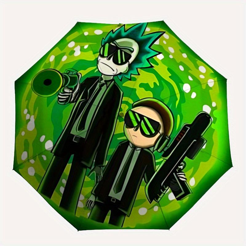 

1pc Rick and Morty Design Automatic Open/Close Umbrella - Compact Travel Umbrella, Perfect Gift for Friends -Intricate Design Umbrella yy250811069