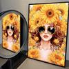 Nordic Bohemian Glasses Woman with Flowers Canvas Poster Bird Woman Portrait Wall Art Prints for Living Room Bedroom Home Decor