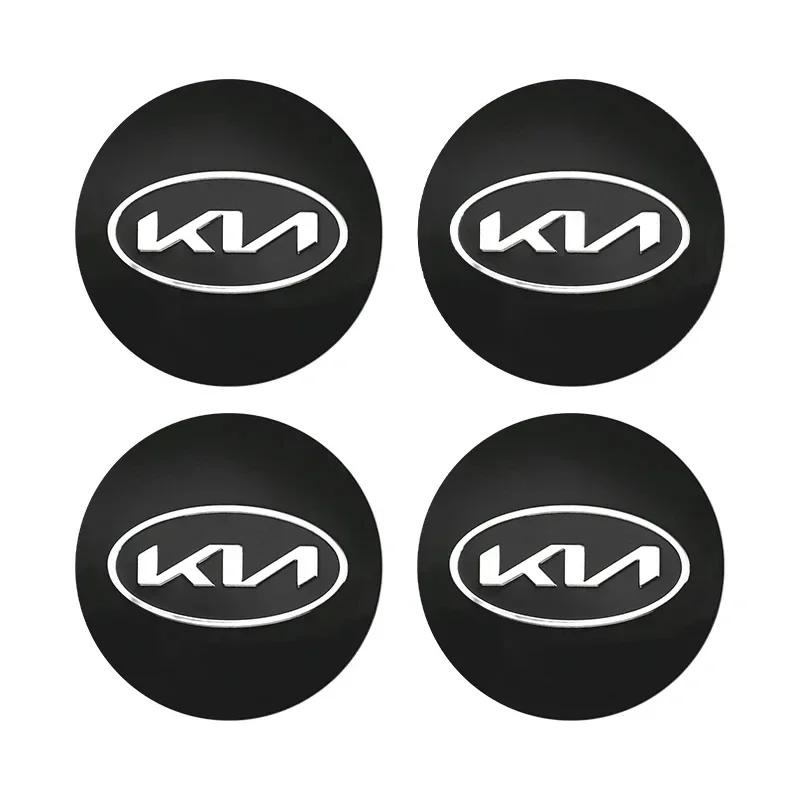 4 Stück Auto Radnabendeckel Aufkleber Nabenkappe Zubehör für KIA EV6 Sorento Niro Stinger Ceed Carnival K5 K9 Soul Carens VQ Cad CWJ1