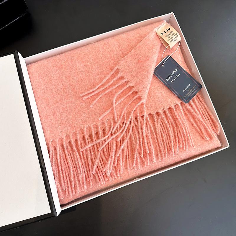 High-end 100% wool scarf women's winter thickened high-end new camel shawl birthday new gift