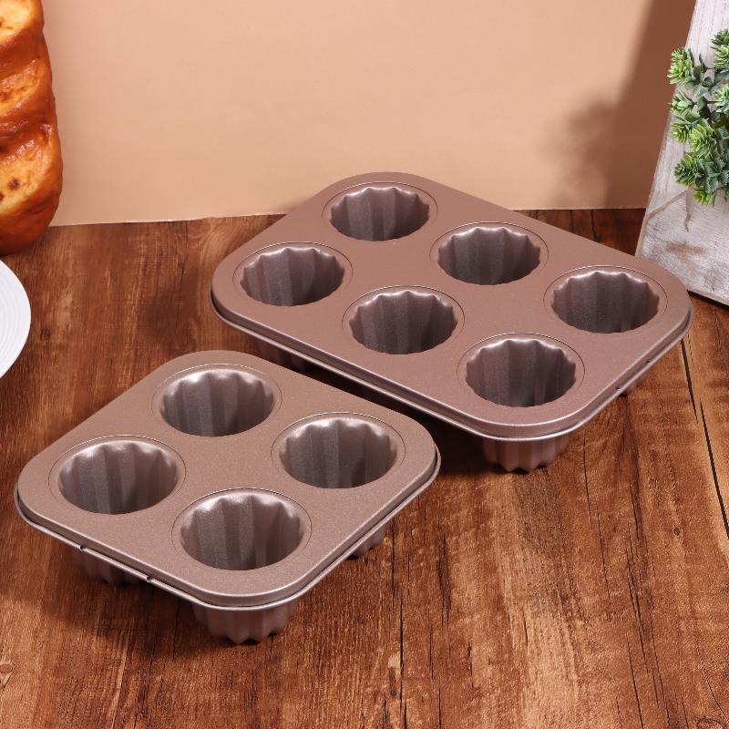 1/4/6/9 Löcher Antihaftform Kuchenform Kleine Muffin Backform Cupcake Kohlenstoffstahl Gebäckform Mini Cupcake Halter