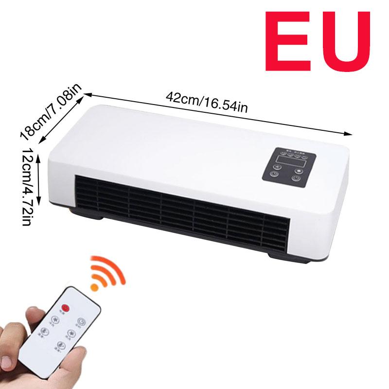 Malý nástěnný ventilátor USA/EU s funkcí topení Přenosný tichý ventilátor Montáž na stěnu Dvouúčelový ventilátor 3 rychlosti nastavitelné Pro obývací pokoj ložnici