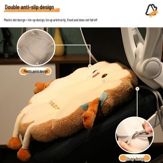 Cute Toast Bread Slice Plush Pillow Cushion for Cats/Decor