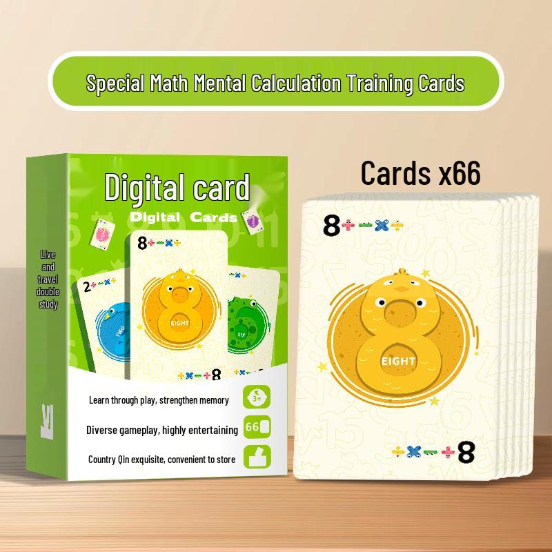 Children's Math Flashcards: Early Education Game for Addition, Subtraction, Multiplication & Division, Parent-Child Learning Toy