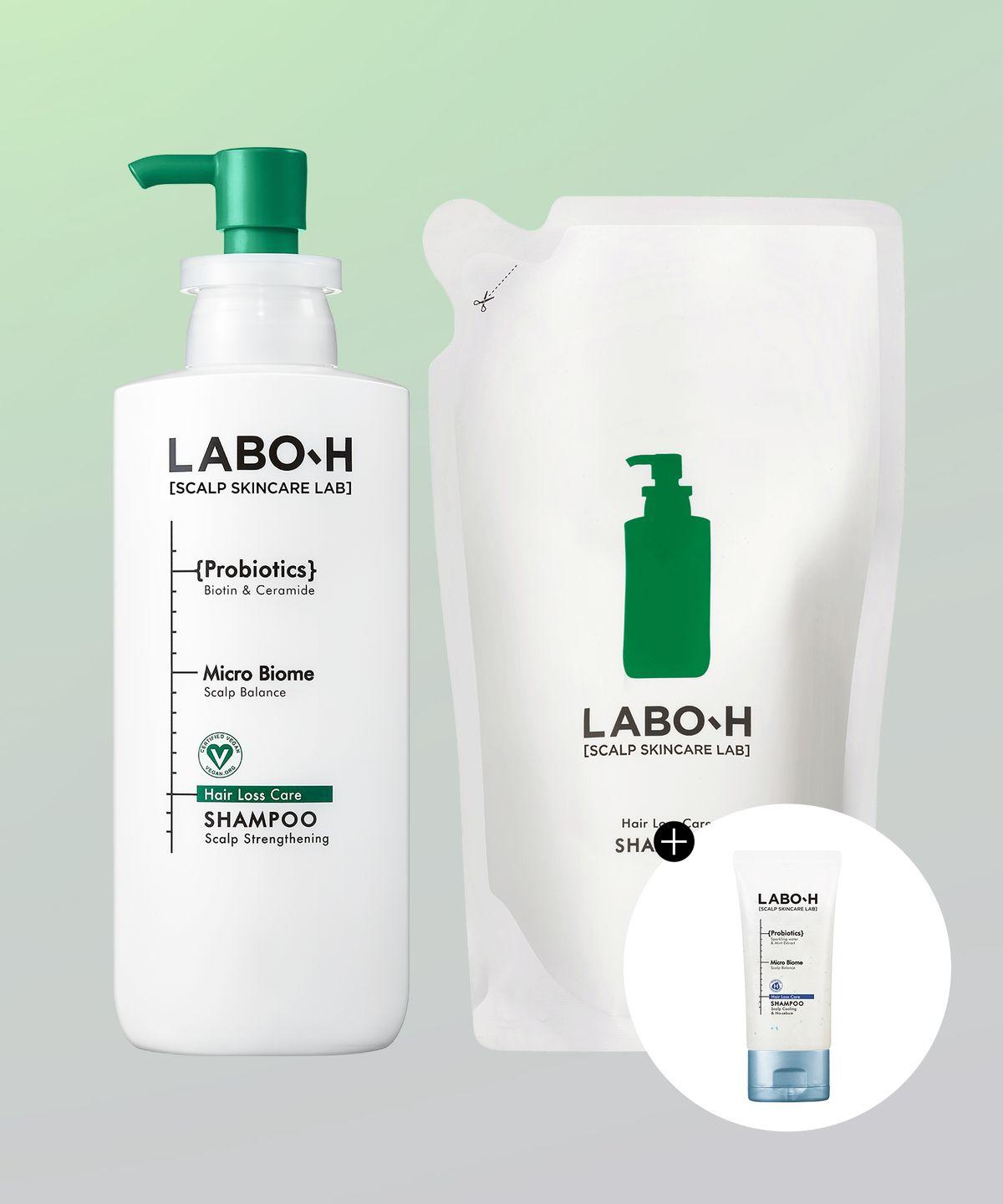 Hair Loss Relief Shampoo Scalp Strengthening (Main Product + Refill) 400ml 2-Pack Special + Free Gift