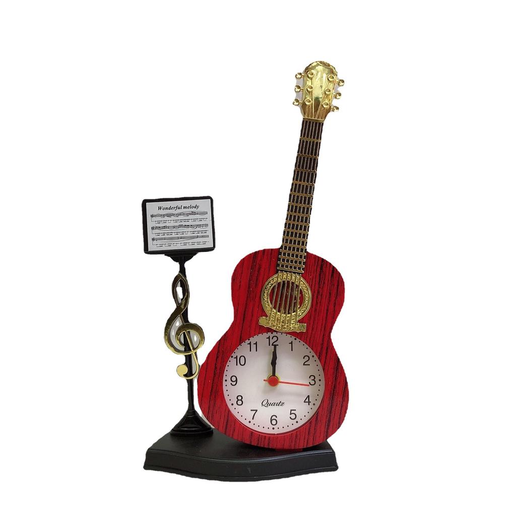 Personalized antique guitar instrument creative alarm clock, fashionable musical instrument styling pendulum clock