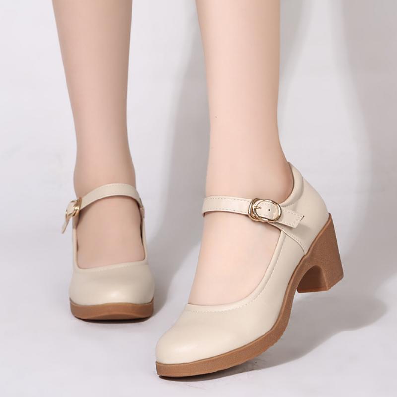 Mid-heel Soft-soled Dance Shoes for Women, Middle-aged and Elderly Mothers, Soft, Comfortable, Wear-resistant and Versatile High Heels