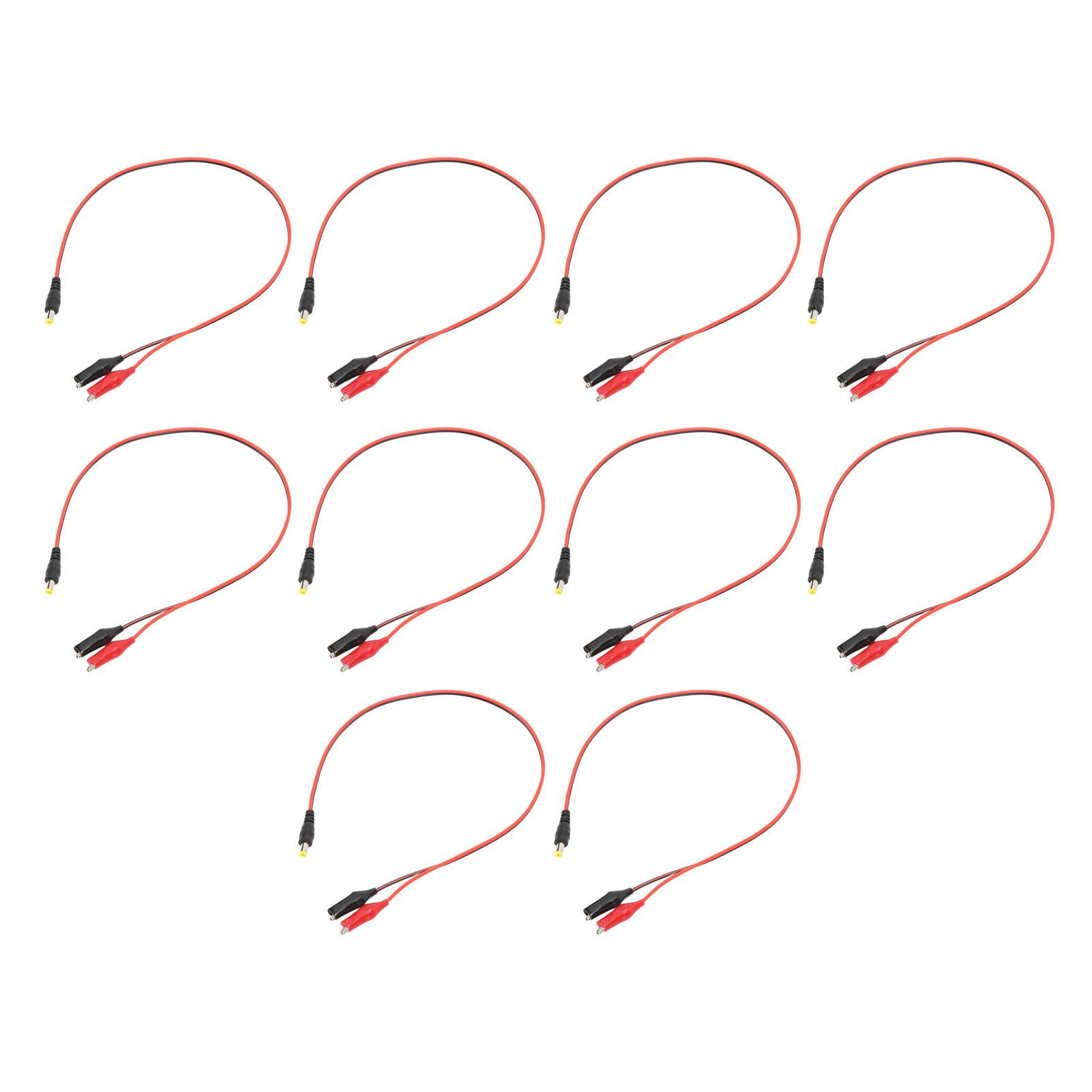 

10pcs Clip to DC Adapter Cable Professional Full Copper Core Stable Transmission DC to Dual Clip
