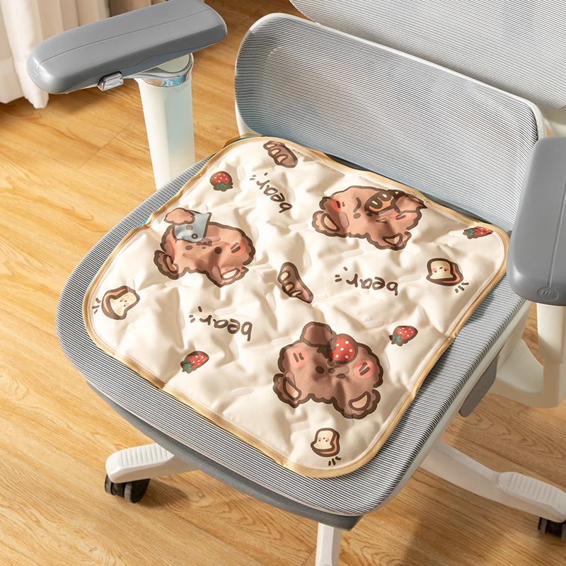 Summer Gel Seat Cushion: Breathable, Water-Injectable Ice Pad with Cooling Beads for Students and Cars.
