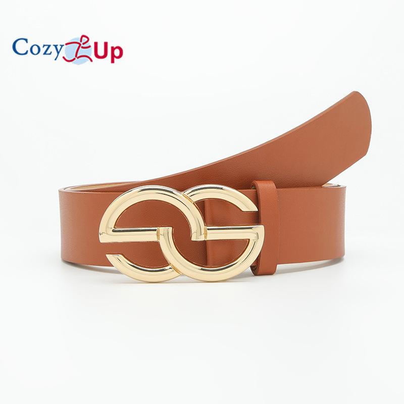 Metal Buckle Simple Casual Decoration Jeans Belt Double G Retro Dress Belt Women
