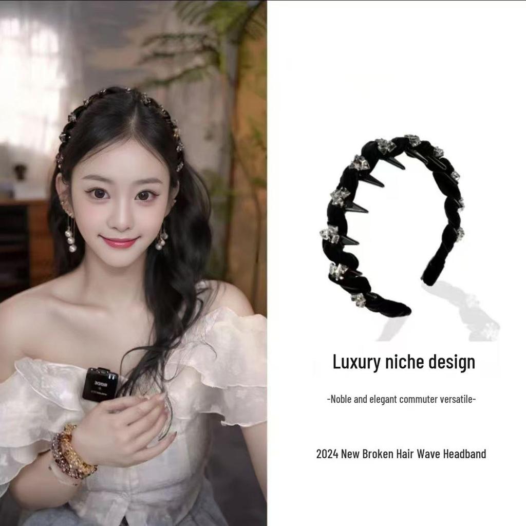 Retro Leopard Print Plush Headband - Non-Slip, Korean Style for Women, Perfect for Autumn and Winter Face Washing