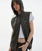 Esc Studio Twin Zipper Dot Hood Vest (Grey)