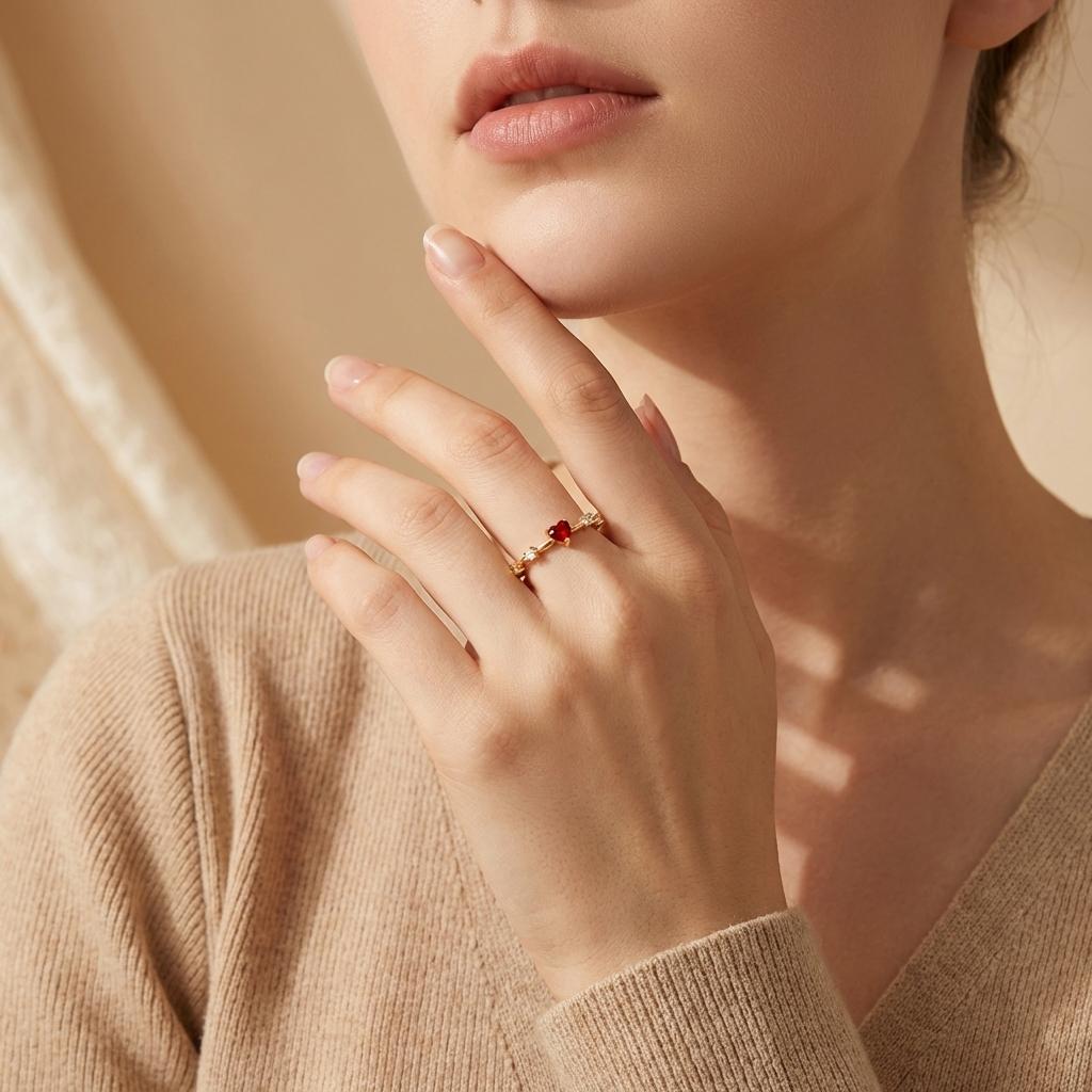 Exquisite Red Love CZ Engagement Proposal Rings for Women Shiny Cubic Zirconia Heart Shape Finger Ring Female Versatile Jewelry