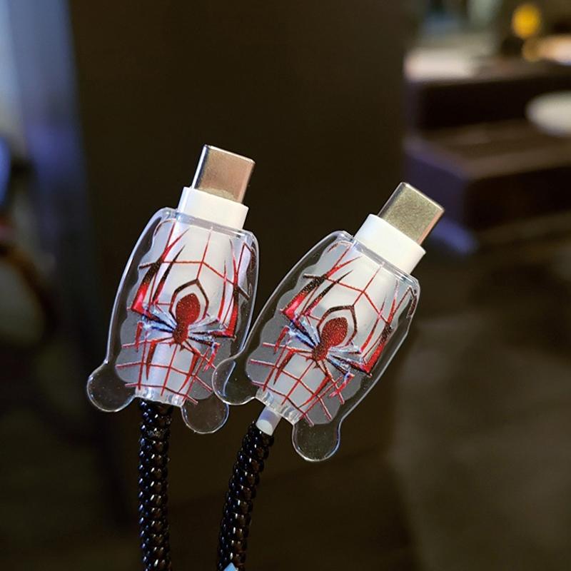 Spider Charger Data Cable Case For Apple Iphone 16 15 20W Charger Case Protection Cover Winding Kit Anti-Break Protective Rope