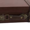 Baule da Viaggio Decorativo in Legno Scatola Portaoggetti in Pelle e Legno Organizer Multiuso Per Fotografia