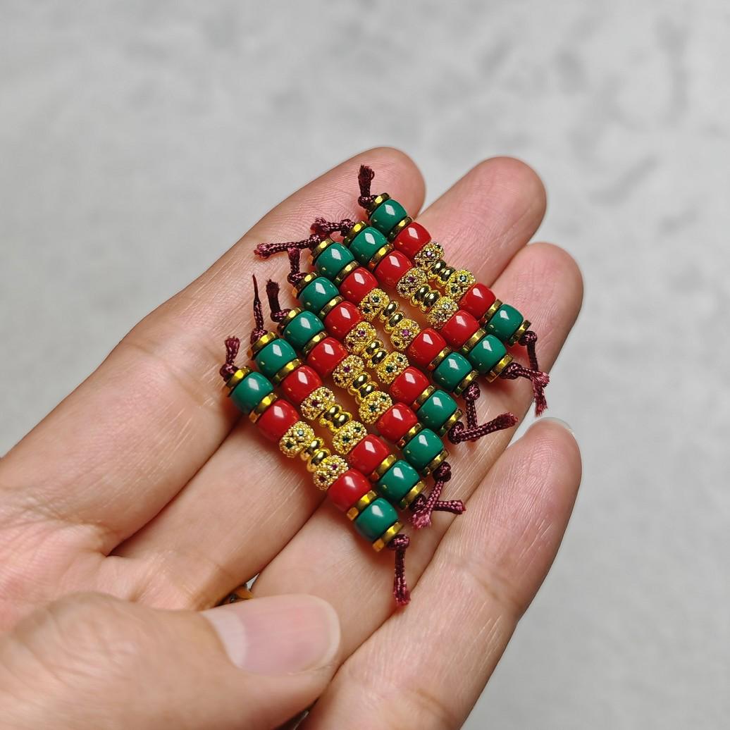 

Pine Copper Glass Gilt Axis Pendant Beads - Versatile Three-Way Accessory