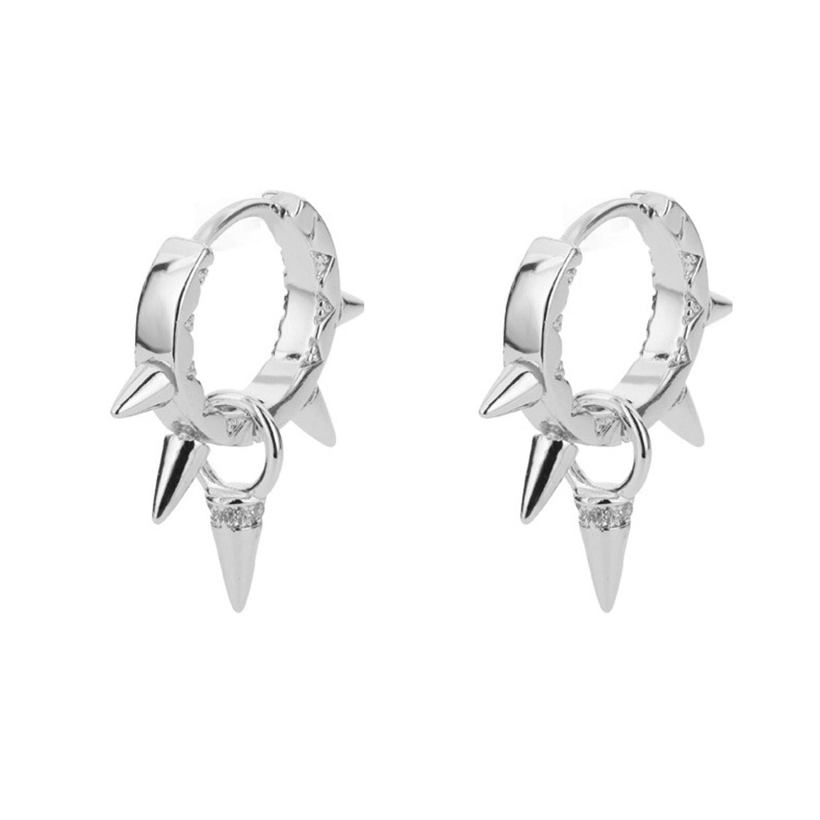 

Элегантный кафф на ухо с шипами и заклепками для современных женщин, модные серьги-кольца для пирсинга ручной работы, аксессуары для повседневной носки 1