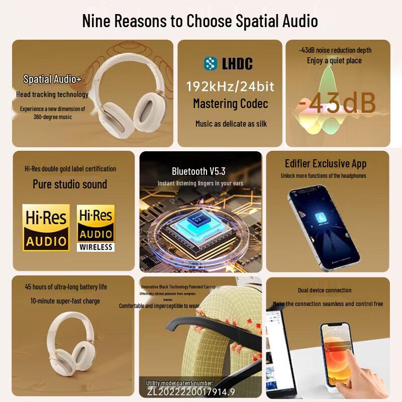 Edifier LS820NB Pro Spatial Audio ANC Wireless Over-ear Bluetooth Headphones