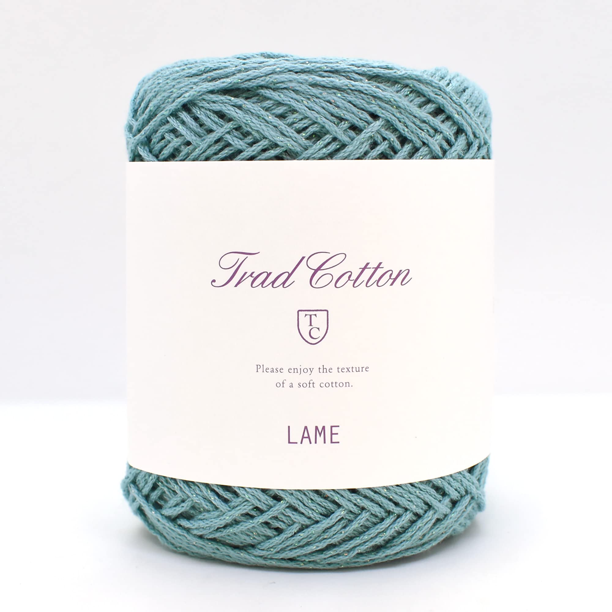 

[Set of 2 bags of 5 balls] Yokota DARUMA Traditional Cotton Glitter Cotton Yarn, Medium-Fine, Col. 6, Aquamarine, 25g, Approx. 92m, 10 balls, 3463