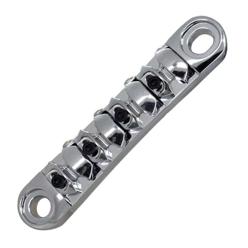 Guitar Roller Bridge with Studs,Allen Wrench Replacement Electric Guitar Part Accessory for LP Style 4-String Guitar
