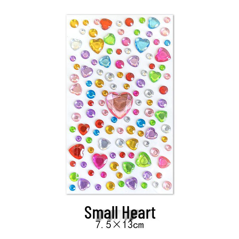 Gem Stickers: Kids' 3D Acrylic Crystal DIY Rhinestone Decorations, Colorful Cross-Border Designs for Girls