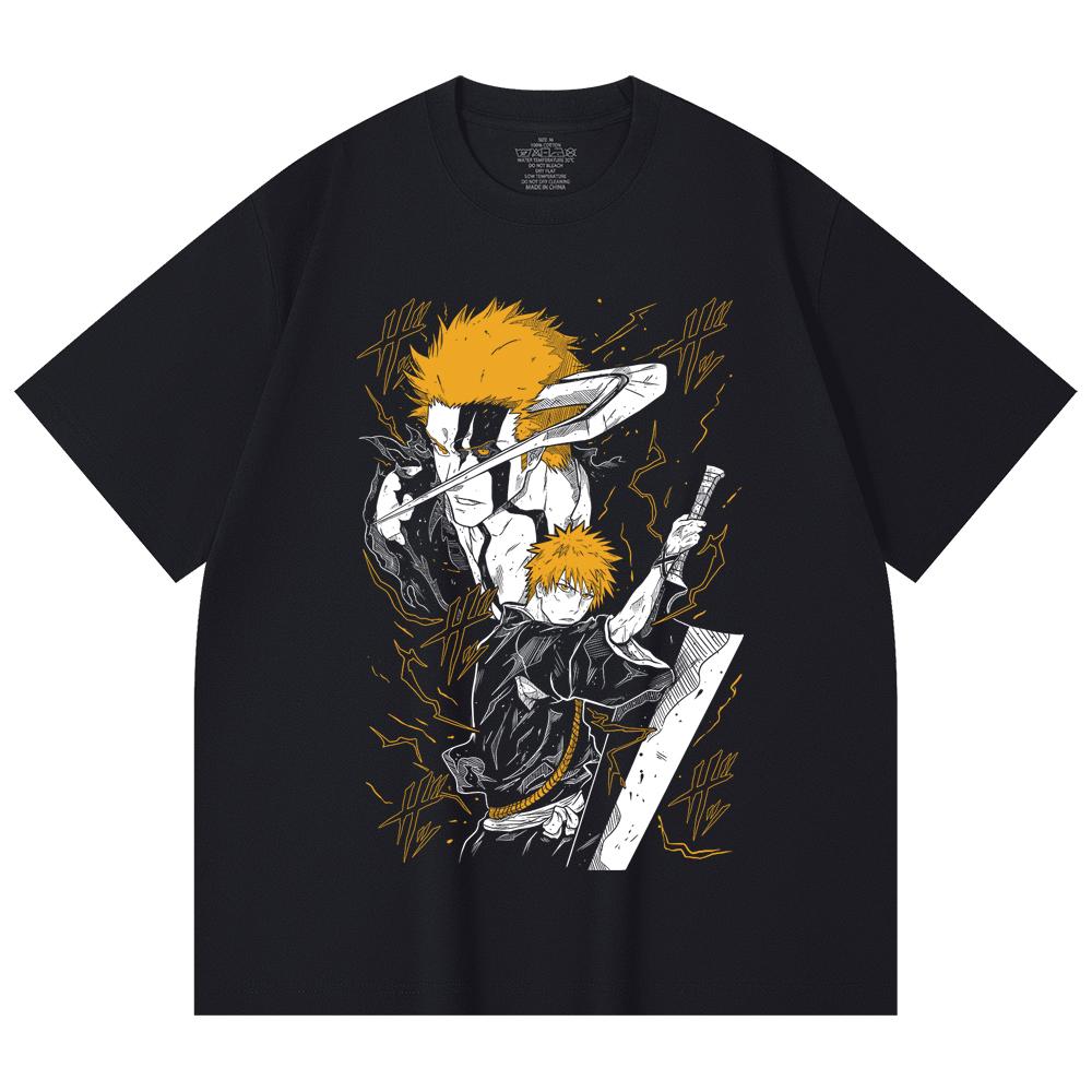 230 Gsm 100% Cotton Bleach V2 Ichigo Print Unisex Heavy Cotton T Shirt