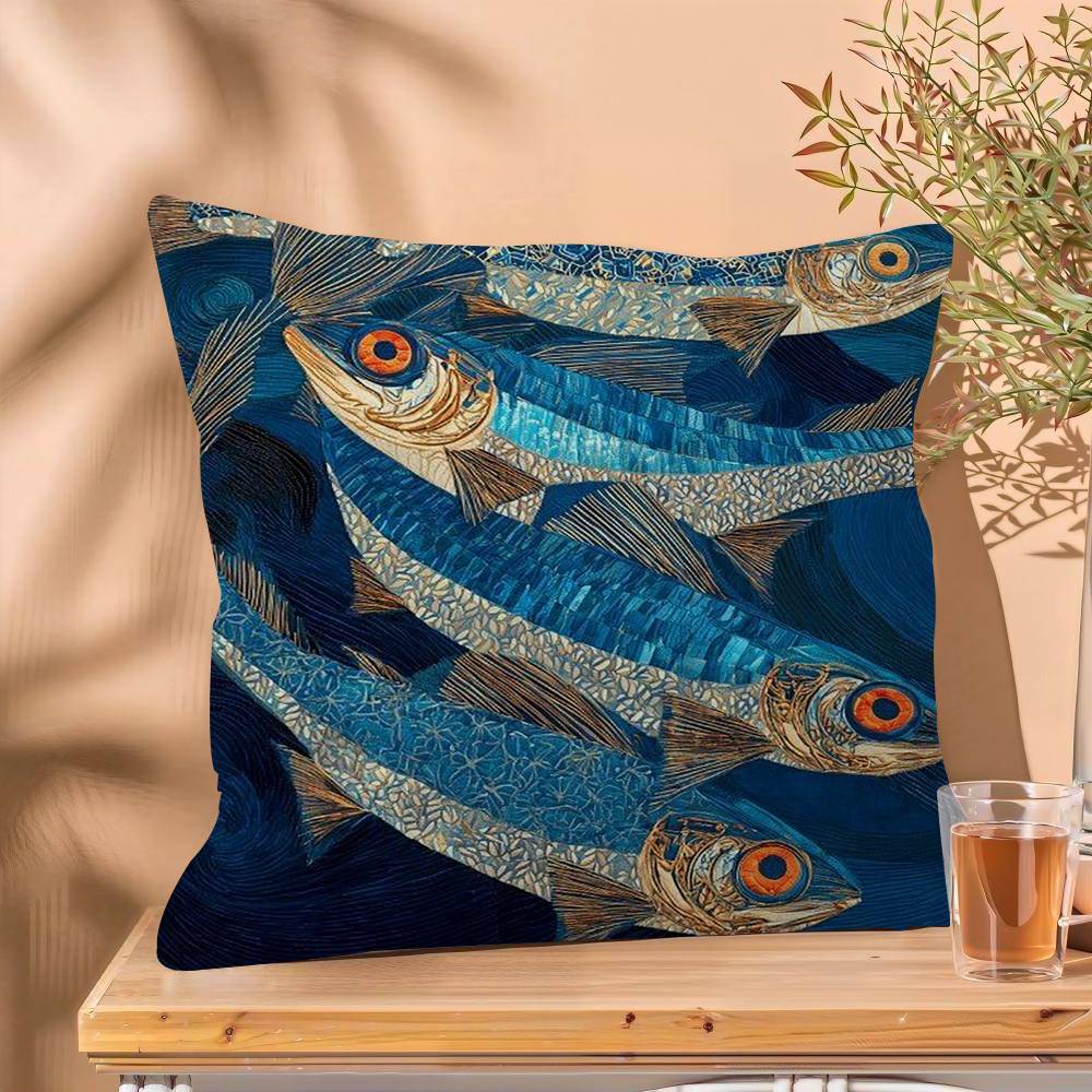 

Sardines Cushion Cover Pillowcase Upholstery Sofa Throw Pillow Home Decor Pillowcas 30x30 cm