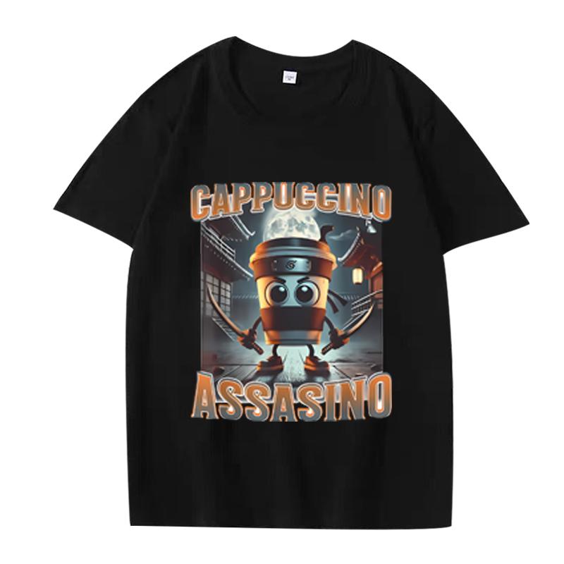 Italian Brainrot Funny Meme T Shirt Men Women Tralalero Tralala Tung Tung Tung Sahur Bombardiro Crocodilo Brr Brr Cappuccino Tee