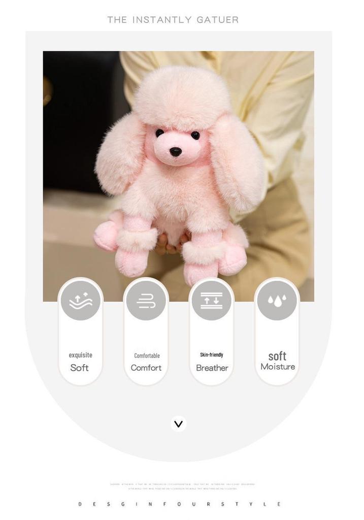 Cute Poodle Plush Toy: Adorable Lying Dog Pillow & Soothing Companion