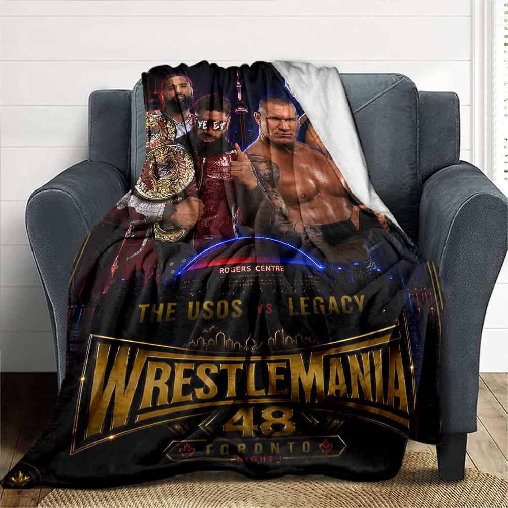 Wrestlemania Blanket Durable Comfort Perfect for Bed Office Chair Chair All-Season Use Modern Style Suitable for Gifting Relatives and Friends