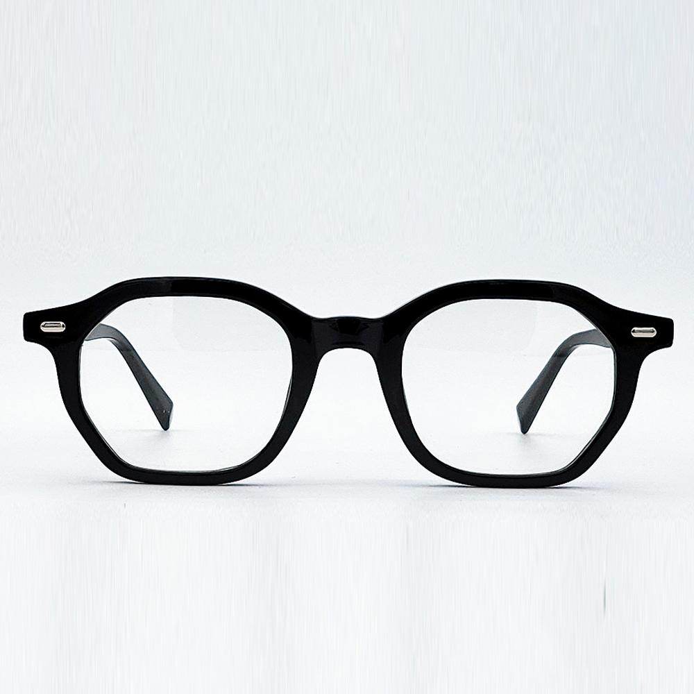 Lapeullolida Pisa Black Horn-Rimmed Glasses With Blue Light Blocking Lenses