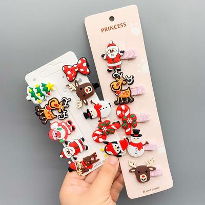 Christmas Cartoon Hair Clips for Girls: New Year Side Clips for Baby and Kids